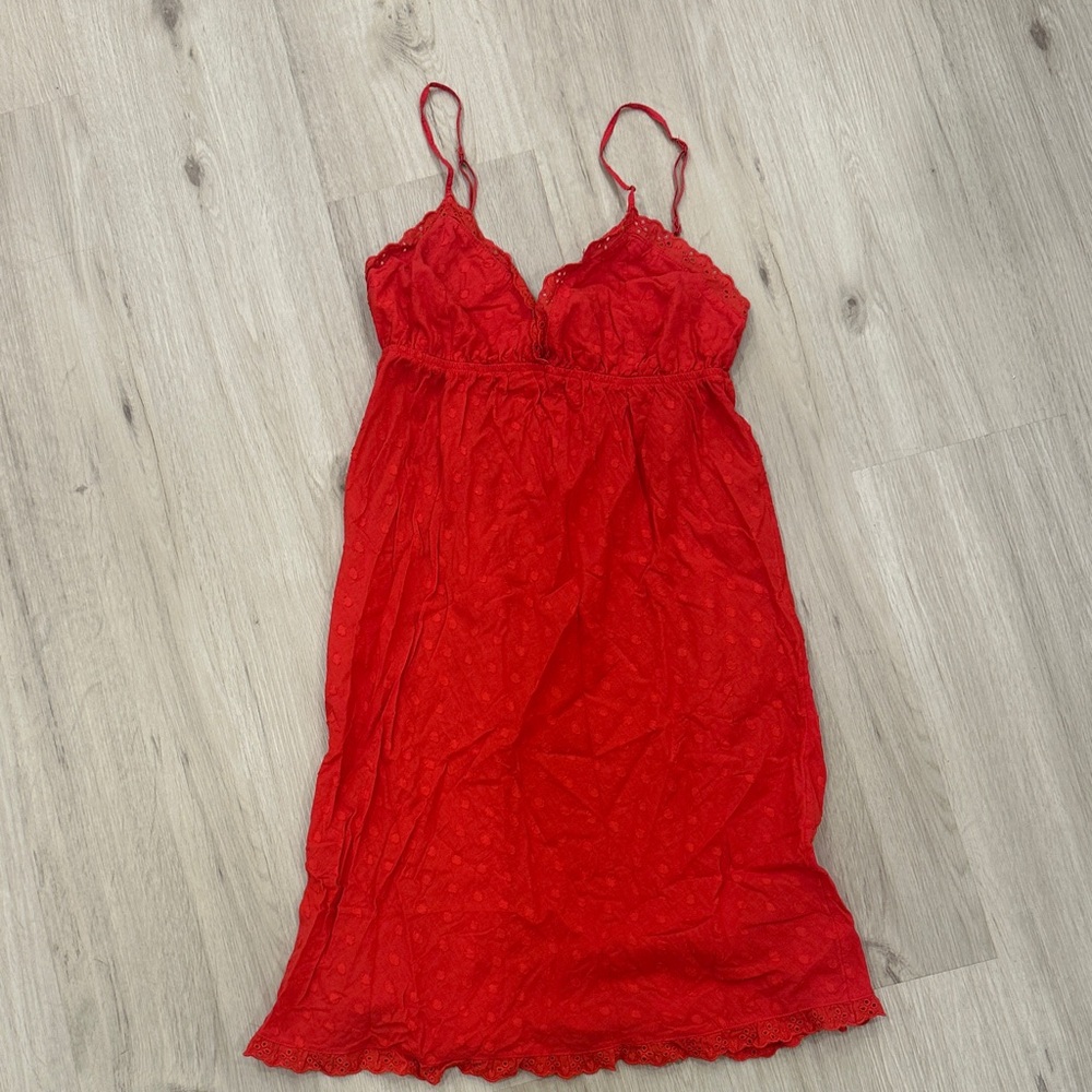 Elegant Red Lace Nightgown